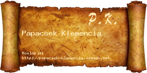 Papacsek Klemencia névjegykártya